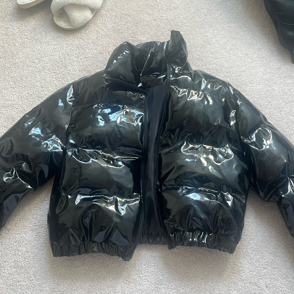 Pretty Little Thing Vinyl Bomber Jacket